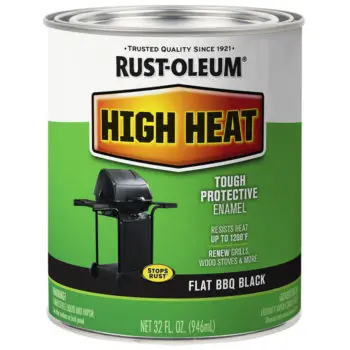 Qt Rust‐Oleum 7778502 Bar-B-Que Black Specialty High Heat Brush Paint, Flat