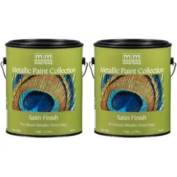2‐Pack of 1 Gal Modern Masters ME209 Pewter Metallic Paint Collection, Satin Water‐Based Decorative Metallic Paint