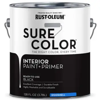 Gal Rust‐Oleum 380218 Black Sure Color Interior Paint + Primer, Eggshell