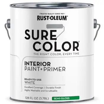 Gal Rust‐Oleum 380227 White Sure Color Interior Paint + Primer, Semi‐Gloss