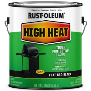 Gal Rust‐Oleum 233967 Bar‐B‐Que Black Specialty High Heat Brush Paint, Flat