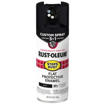 12 Oz Rust‐Oleum 376855 Black Stops Rust Protective Enamel with 5‐in‐1 Custom Spray, Flat