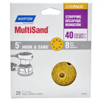 5” Norton 49225 Norton Hook & Sand 8‐Hole Sanding Disc, P40‐Grit, 20‐Pack