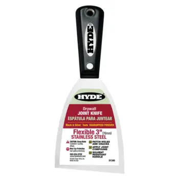 5‐Pack of 3” Hyde 01340 Black & Silver Flexible Stainless Steel Joint Knife