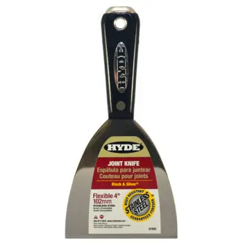 50‐Pack of 4” Hyde 01550 Black & Silver Flexible Stainless Steel Joint Knife with Hammer Head End