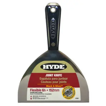 100‐Pack of 6” Hyde 01850 Black & Silver Flexible Stainless Steel Joint Knife with Hammer Head End