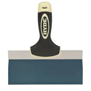 8” Hyde 09253 Pro Project Blue Steel Taping Knife with Flat Back