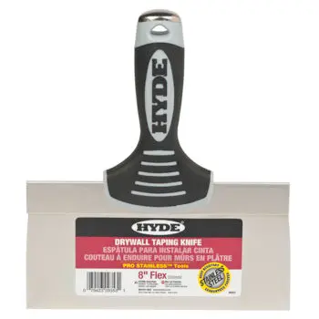 8” Hyde 09353 Pro Stainless Stainless Steel Taping Knife, Flat Back