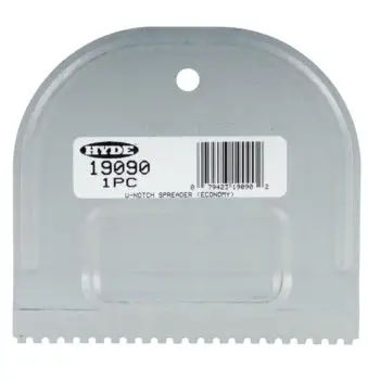 25‐Pack of 4‐3/4” Hyde 19090 Economy Grade U‐Notch Metal Adhesive Spreader